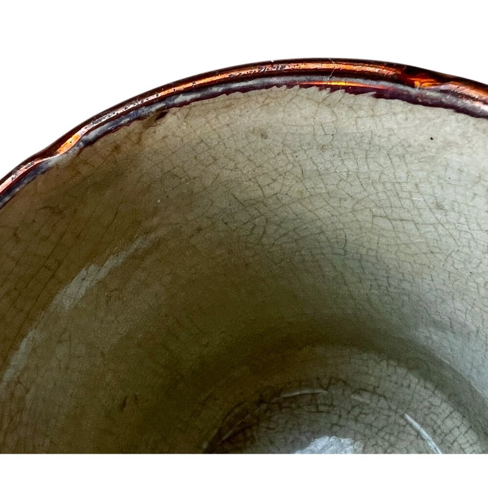 Vintage copper Glazed Cup with porcelain Interior - Picture 10 of 10
